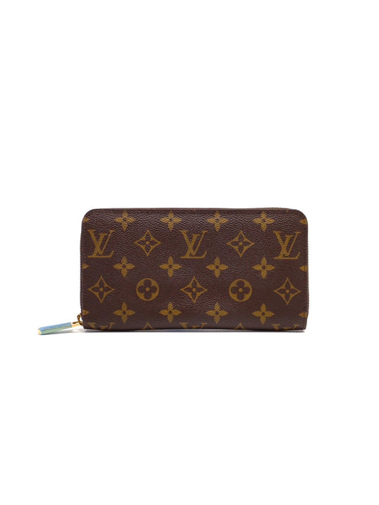 LOUIS VUITTON 經典老花拉鍊長夾 - 棕
