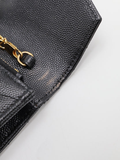YSL 經典V紋信封WOC - 黑金