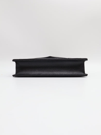 YSL 經典V紋信封WOC - 黑金