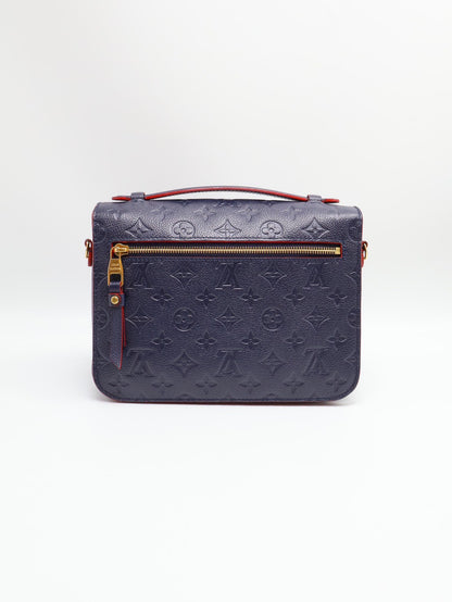 LOUIS VUITTON 壓紋牛皮郵差包 - 海軍藍