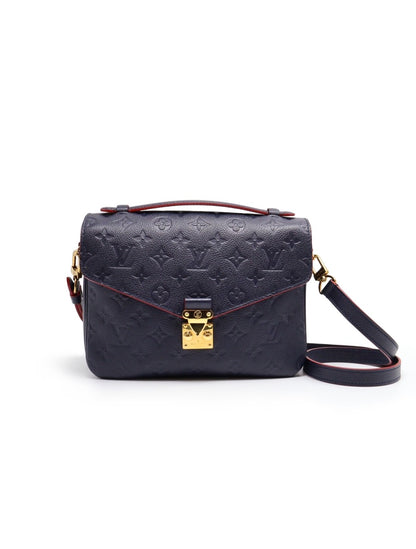 LOUIS VUITTON 壓紋牛皮郵差包 - 海軍藍
