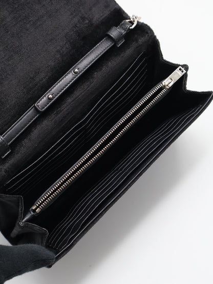 YSL Velvet kate WOC - 黑銀
