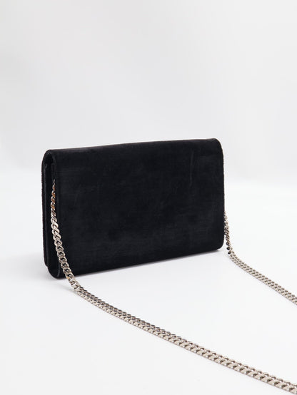 YSL Velvet kate WOC - 黑銀