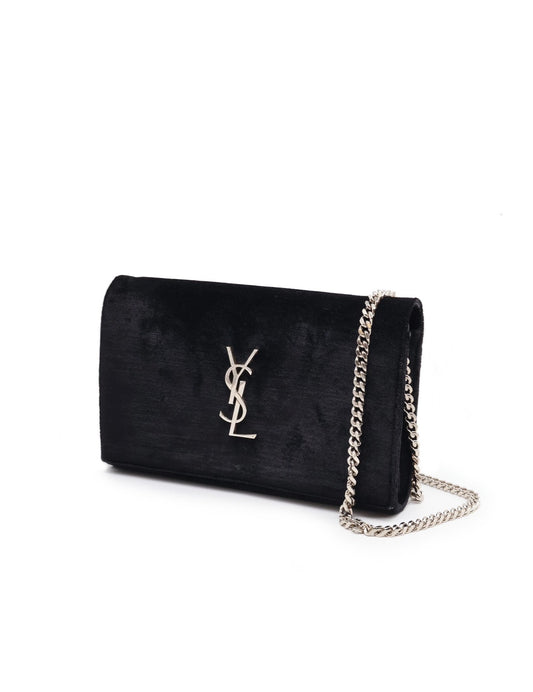 YSL Velvet kate WOC - 黑銀