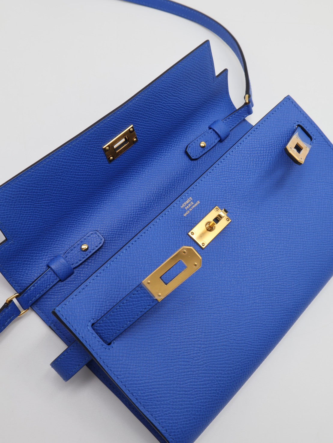 HERMES Kelly to go - 電光藍金 U
