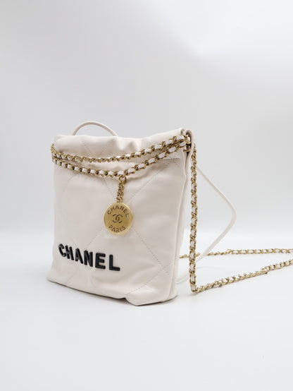 CHANEL 22 Mini bag - 黑字白金