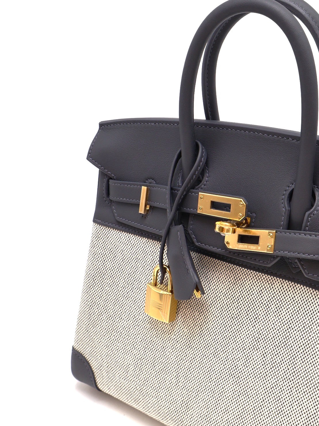 HERMES Birkin 25 - Ardoise 85 石板灰金拚帆布