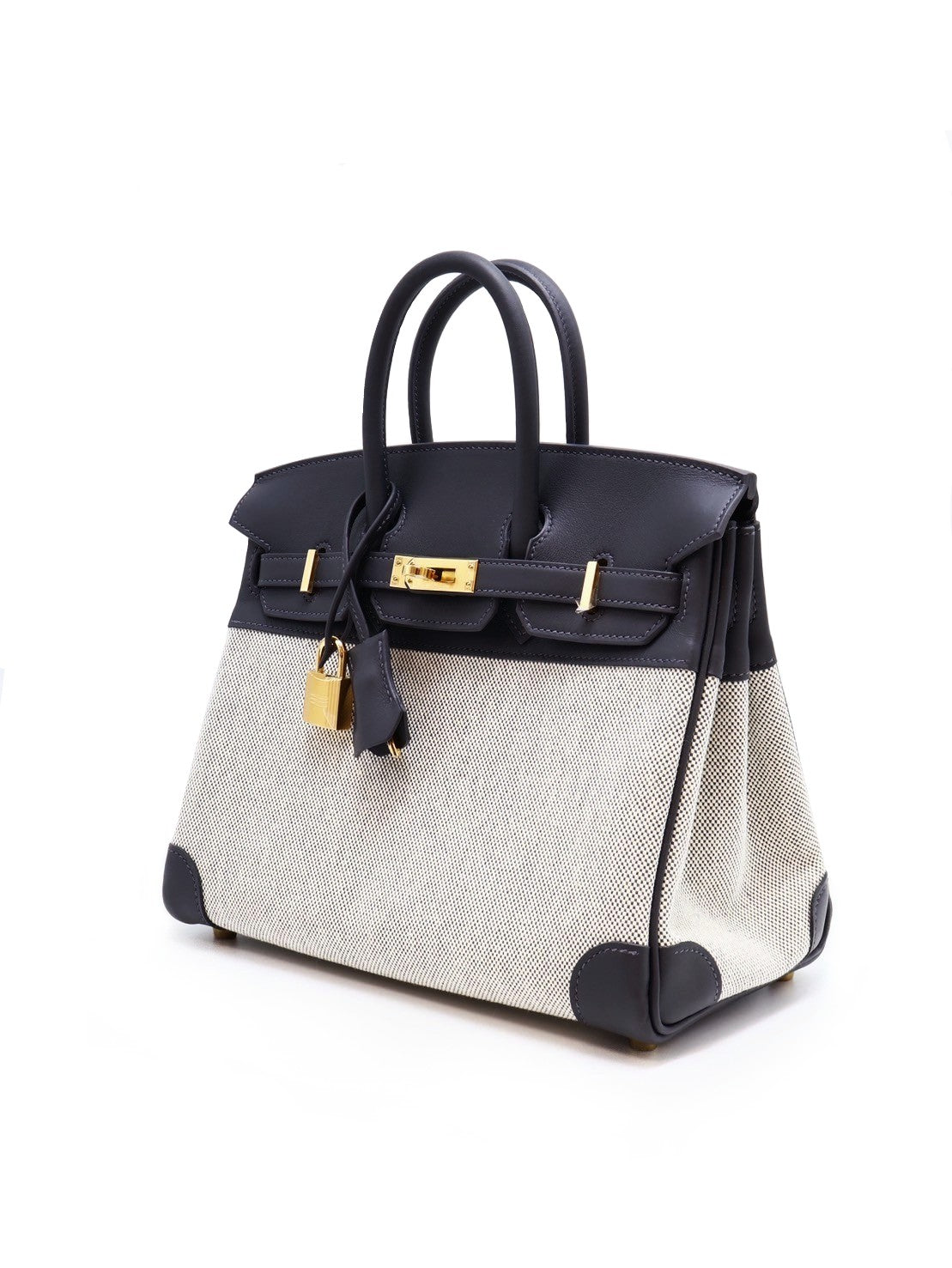 HERMES Birkin 25 - Ardoise 85 石板灰金拚帆布
