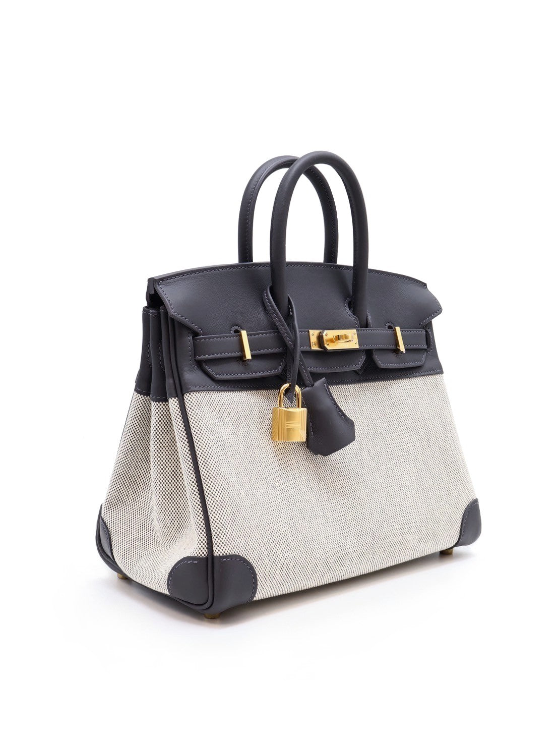 HERMES Birkin 25 - Ardoise 85 石板灰金拚帆布