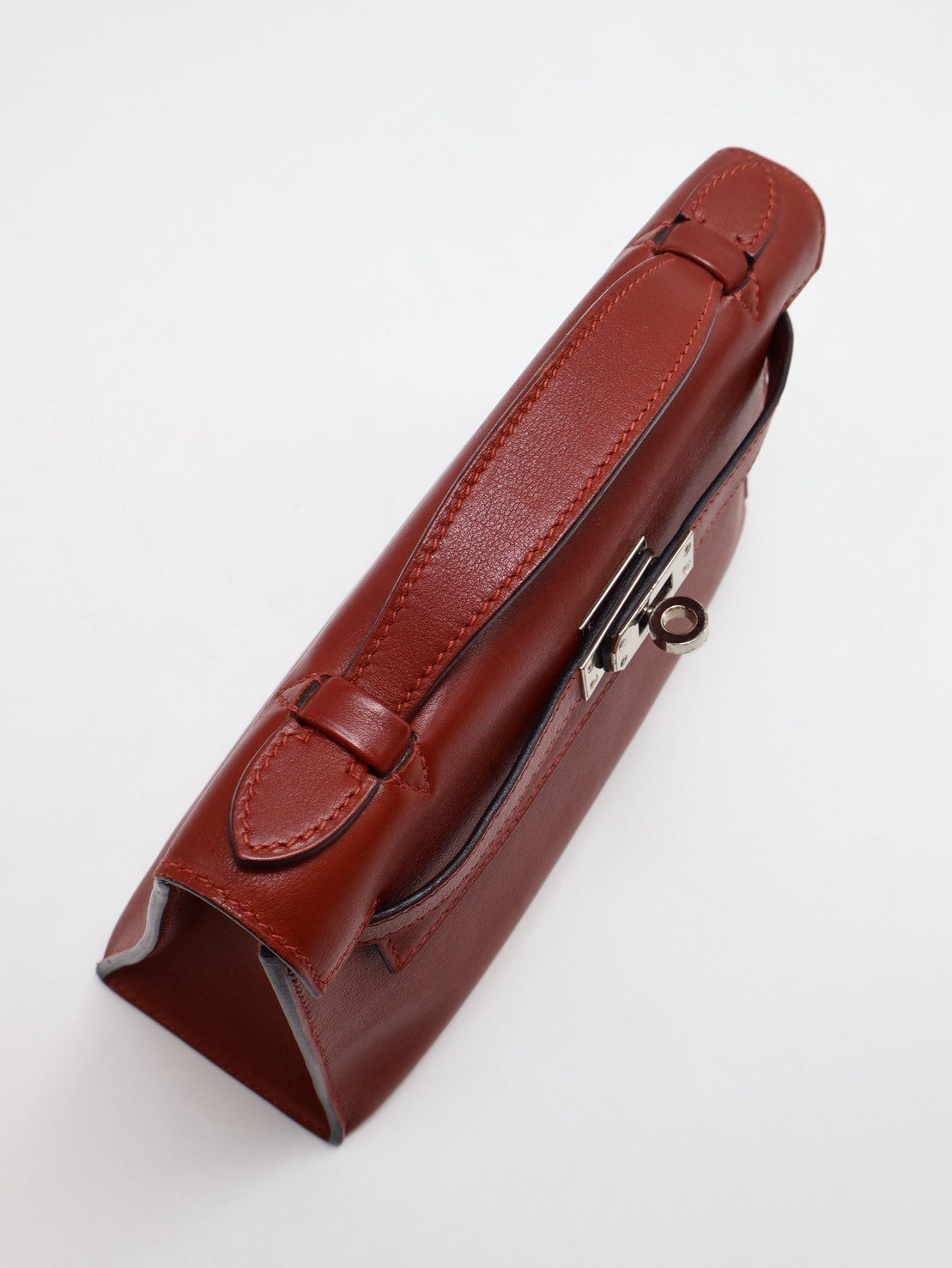 HERMES Mini Kelly - Rouge H 55 愛馬仕紅銀 🄺