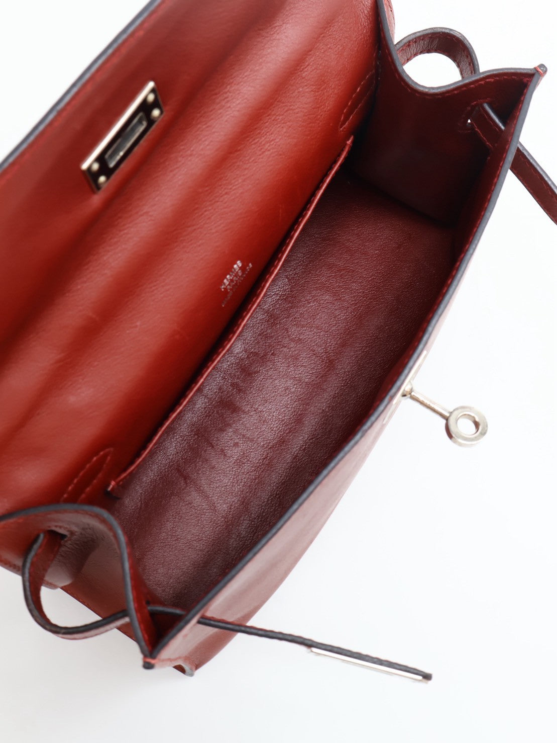 HERMES Mini Kelly - Rouge H 55 愛馬仕紅銀 🄺