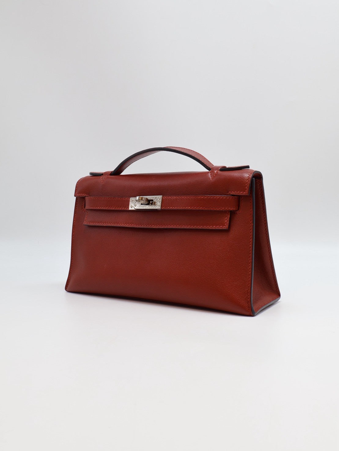 HERMES Mini Kelly - Rouge H 55 愛馬仕紅銀 🄺
