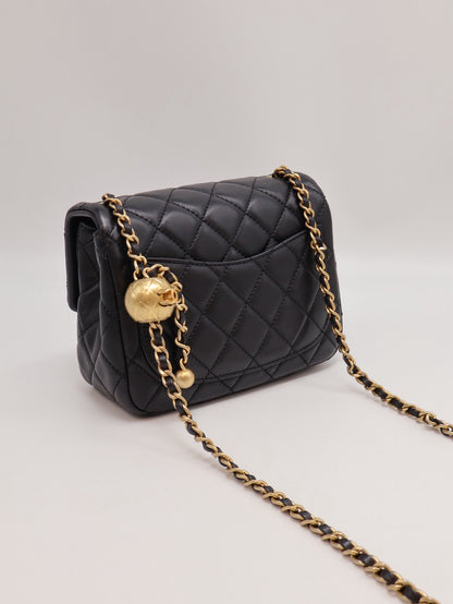 CHANEL 經典口蓋包方胖子 17 - 金球黑金