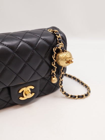 CHANEL 經典口蓋包方胖子 17 - 金球黑金