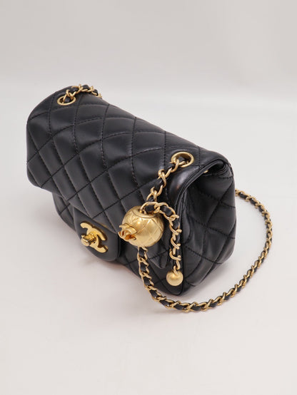 CHANEL 經典口蓋包方胖子 17 - 金球黑金