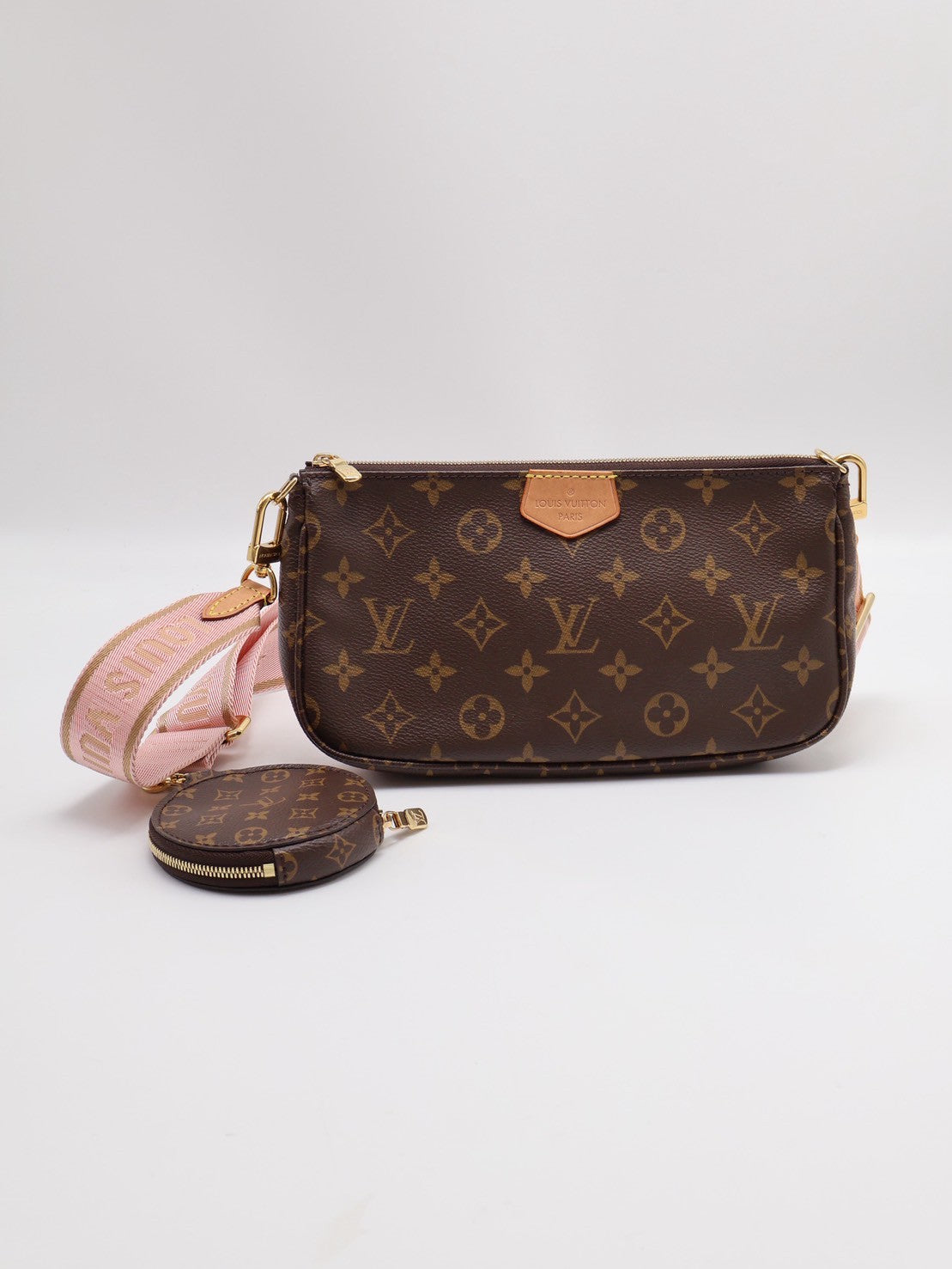 LOUIS VUITTON 三合一老花麻將包 - 粉