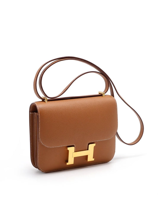 [限時95折]HERMES Mini constance 19 - 金棕金 B