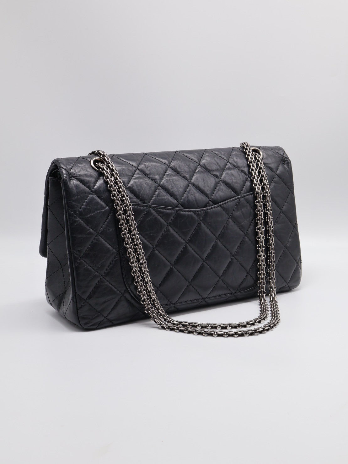 CHANEL 2.55經典口蓋包 31 - 黑銀16開