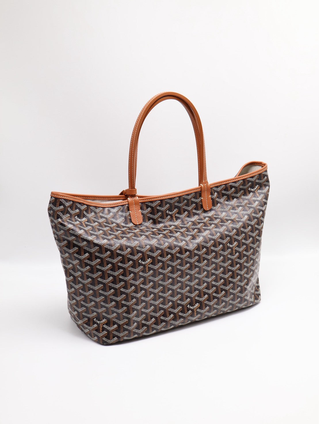 GOYARD 經典亞麻帆布Tote手繪狗狗版 - 小號棕