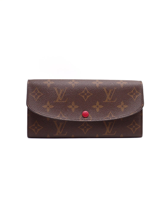 LOUIS VUITTON Emilie老花長夾 - 玫紅