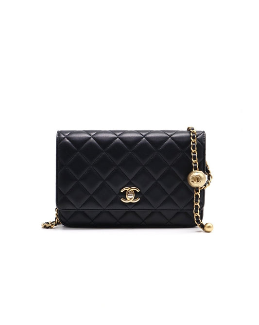 CHANEL 經典羊皮WOC - 金球黑金