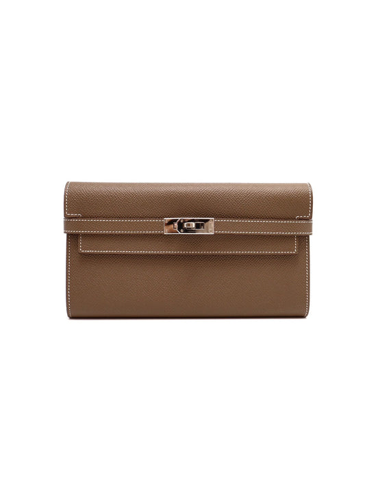 HERMES Kelly wallet - 灰銀 U