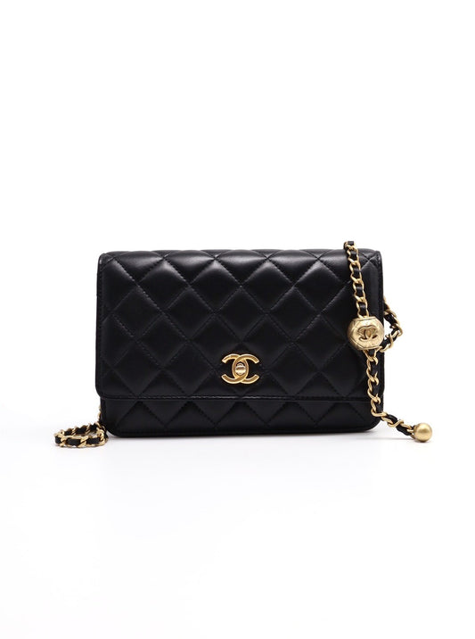 CHANEL 經典羊皮WOC - 金球黑金