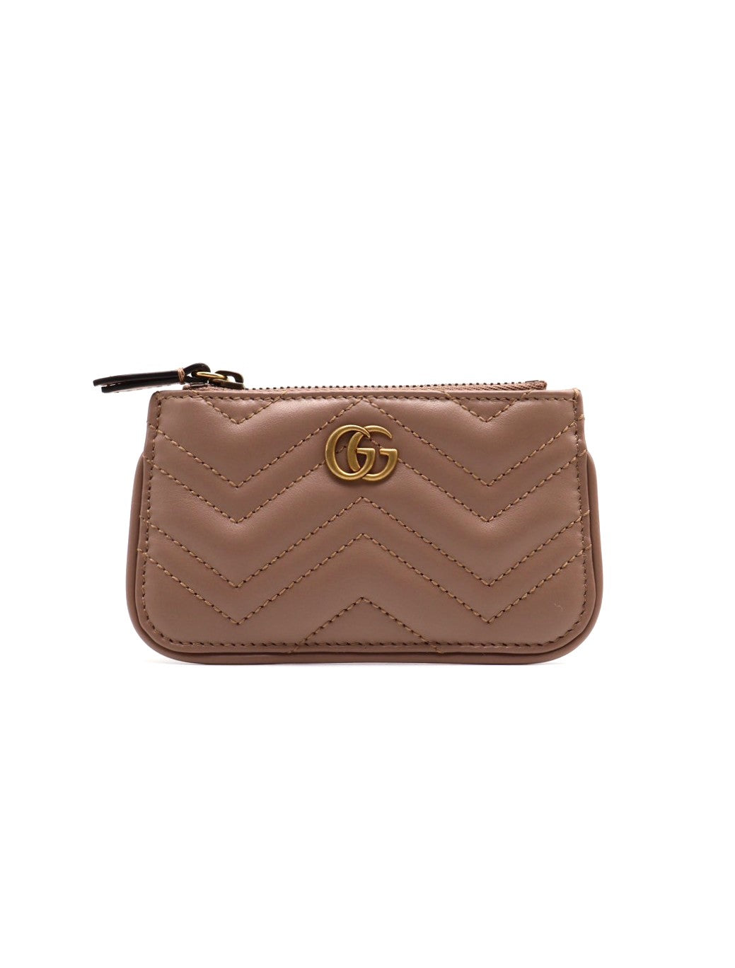 GUCCI 鑰匙釦拉鍊零錢包 - 藕粉