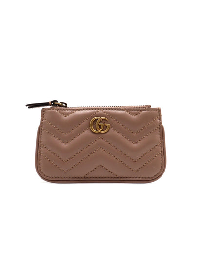 GUCCI 鑰匙釦拉鍊零錢包 - 藕粉