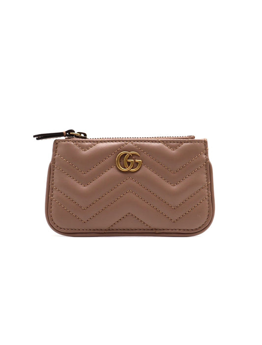 GUCCI 鑰匙釦拉鍊零錢包 - 藕粉