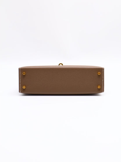HERMES Mini kelly ll - 灰金 U