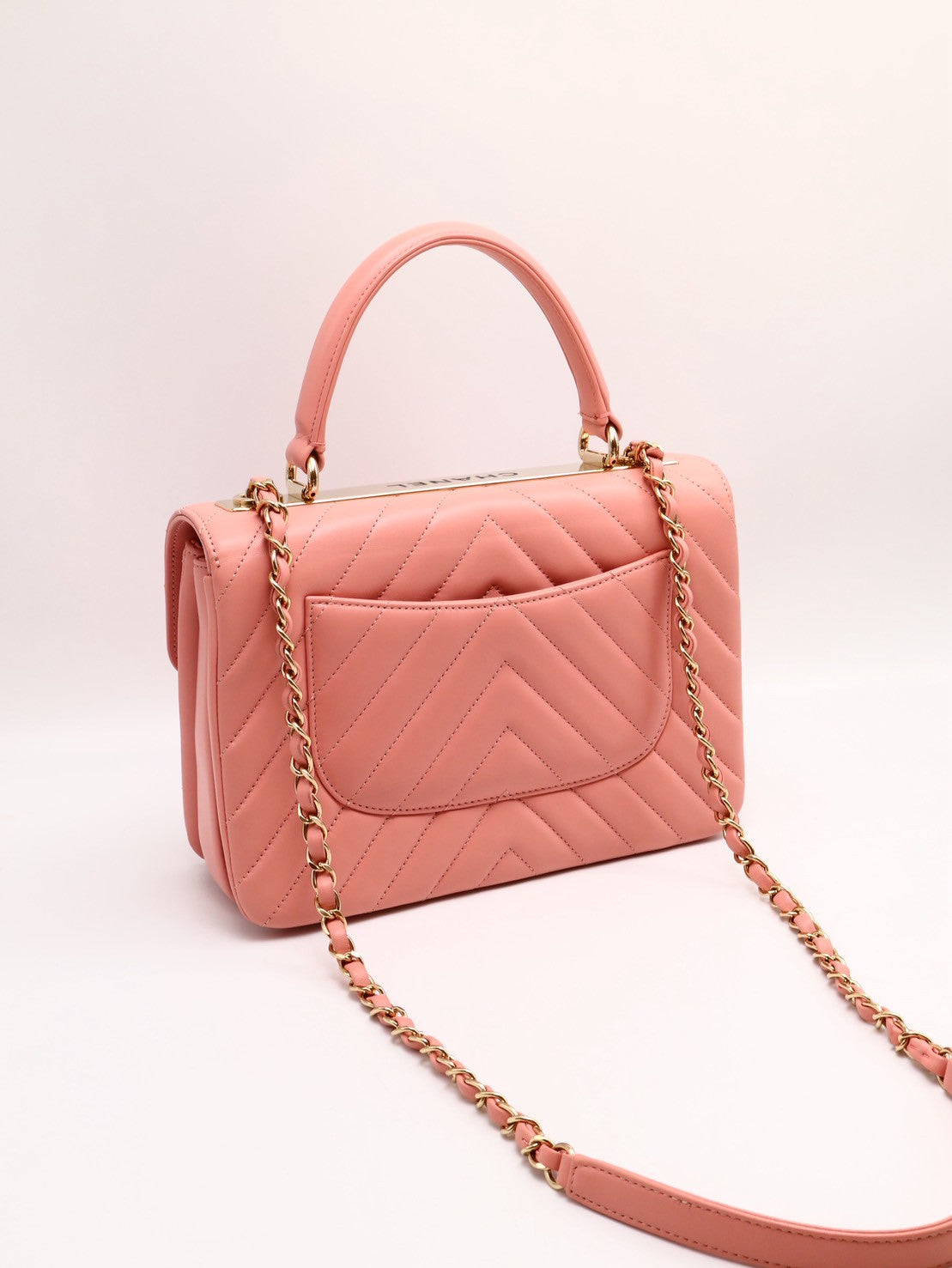 CHANEL V紋Trendy handle bag - 粉金26開