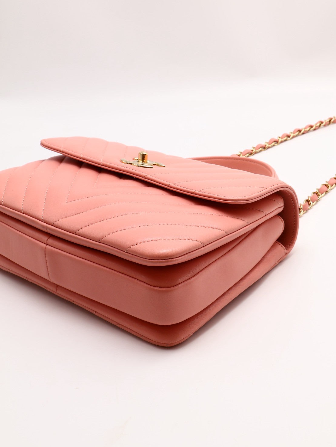 CHANEL V紋Trendy handle bag - 粉金26開