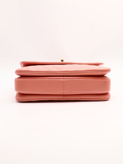 CHANEL V紋Trendy handle bag - 粉金26開