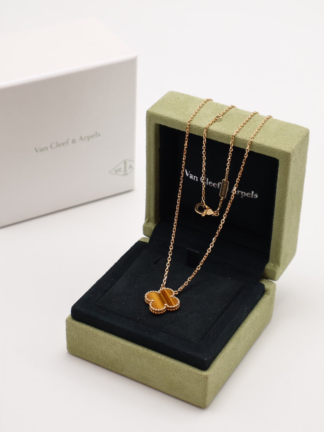 Van Cleef & Arpels 虎眼石18K金項鍊 - vintage Alhambra