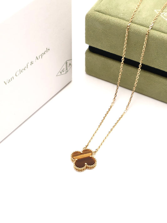Van Cleef & Arpels 虎眼石18K金項鍊 - vintage Alhambra