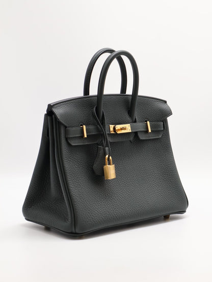 HERMES Birkin 25 -  灰綠金