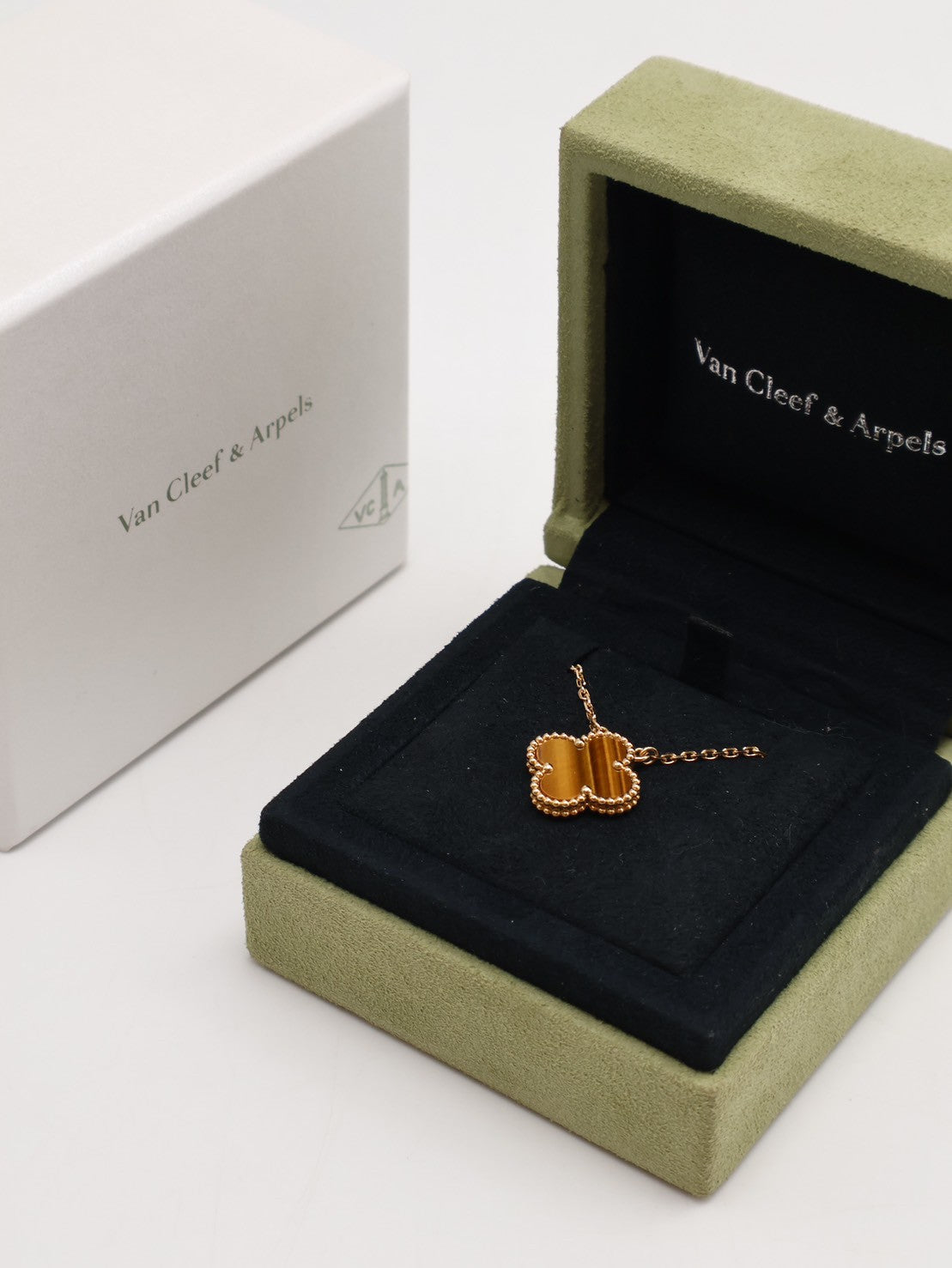 Van Cleef & Arpels 虎眼石18K金項鍊 - vintage Alhambra