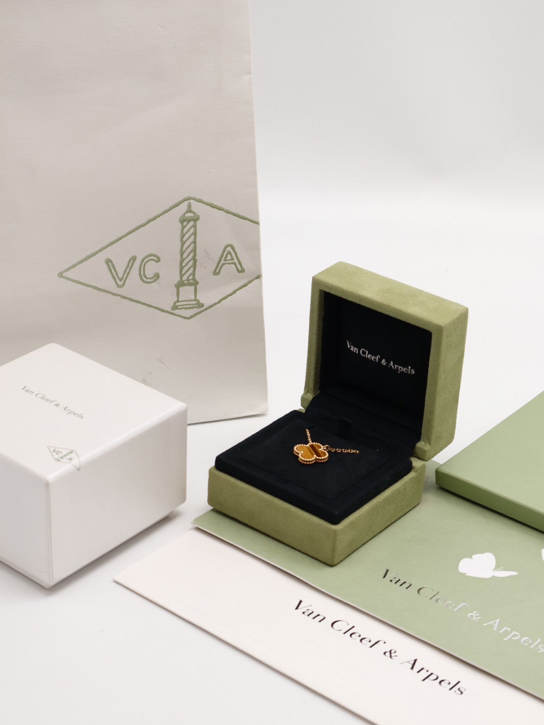 Van Cleef & Arpels 虎眼石18K金項鍊 - vintage Alhambra