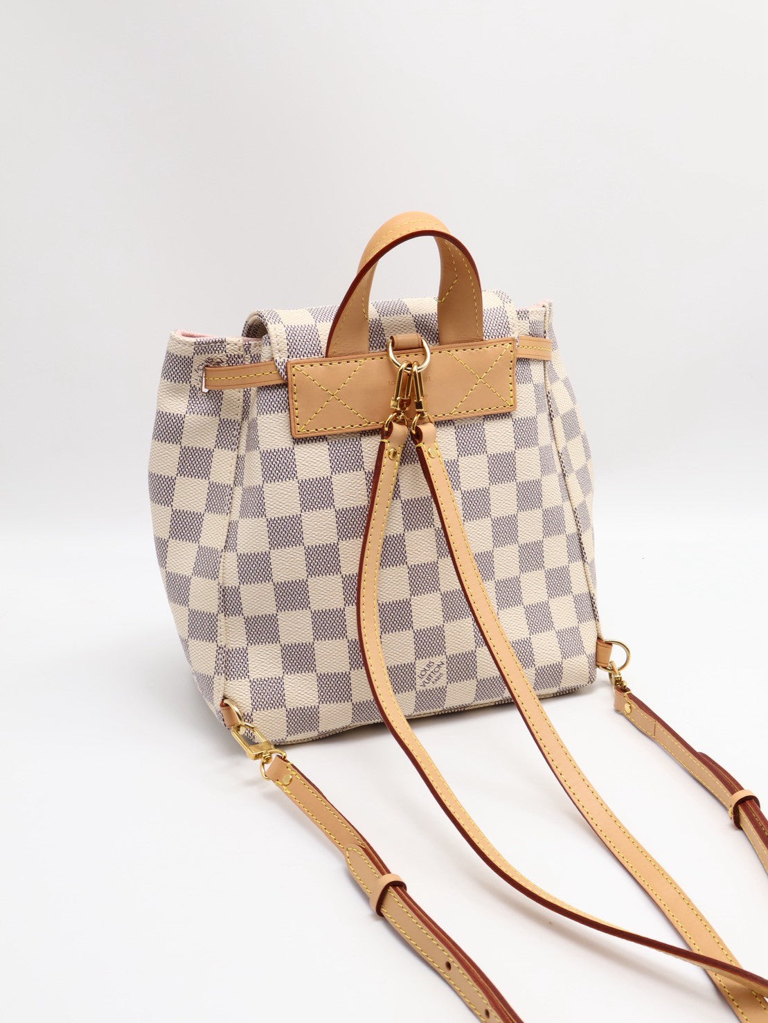 LOUIS VUITTON 白棋盤格小後背包