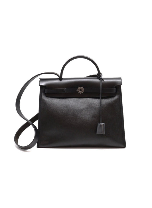 HERMES Herbag zip 31 - 防水帆布黑銀 X
