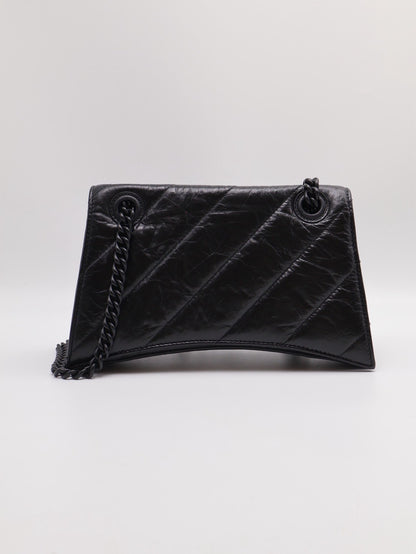 Balenciaga Crush小牛皮沙漏包 - 小號So black