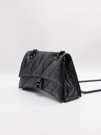 Balenciaga Crush小牛皮沙漏包 - 小號So black