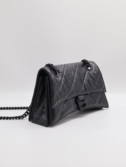 Balenciaga Crush小牛皮沙漏包 - 小號So black