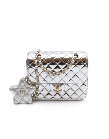 CHANEL 24C金屬銀後背包