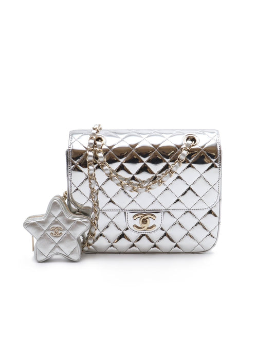 CHANEL 24C金屬銀後背包