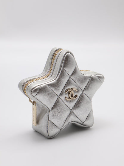 CHANEL 24C金屬銀後背包