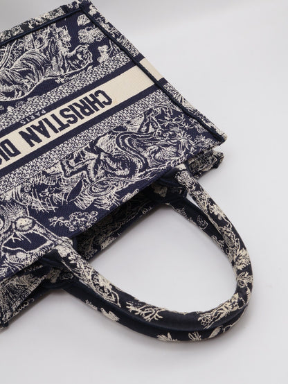 DIOR 刺繡動物園Tote - 小號深藍