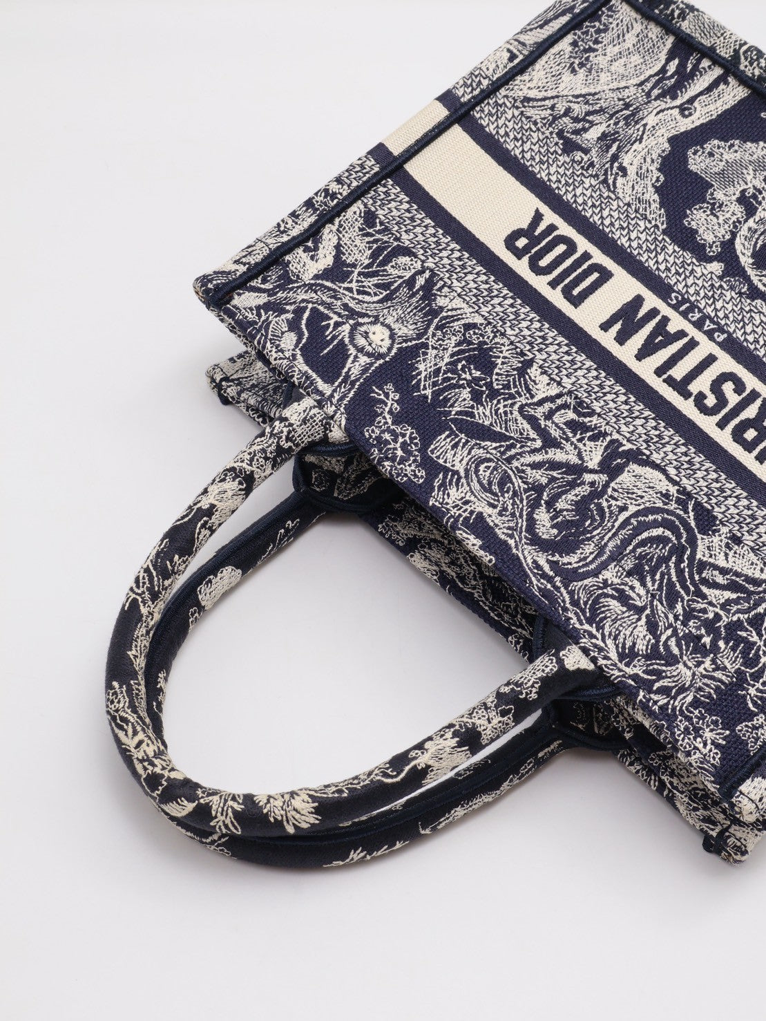 DIOR 刺繡動物園Tote - 小號深藍