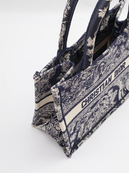 DIOR 刺繡動物園Tote - 小號深藍